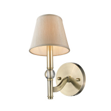 Golden 3500-1W AB-PMT - Wry Lighting Waverly 1-light Wall Sconce in Aged Brass and Silken Parchment shade